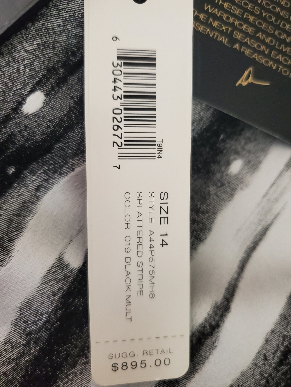 Donna KARAN Black Label Painterly Splattered Stripe Trousers Size US 14 | FR 44 - Picture 15 of 15